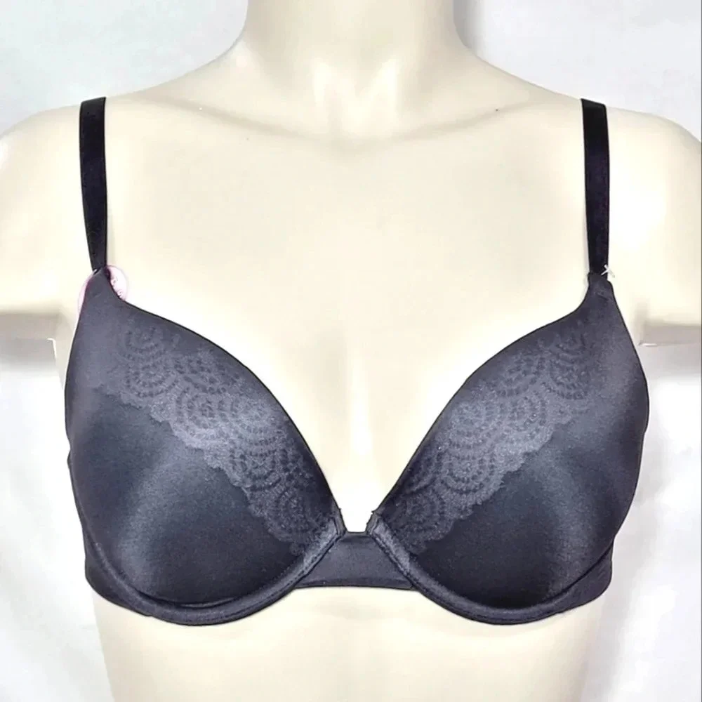 34B Lily of France‎ 2175300 Smooth & Sleek Push Up Underwire Bra Black NWT